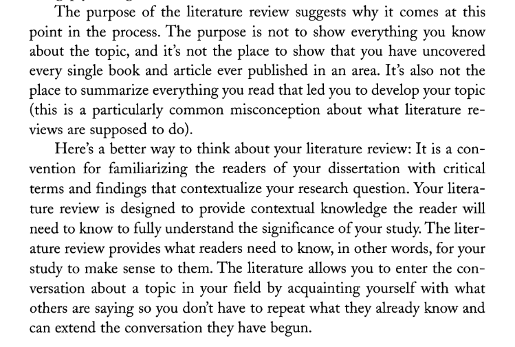 Purpose of Literature Review
