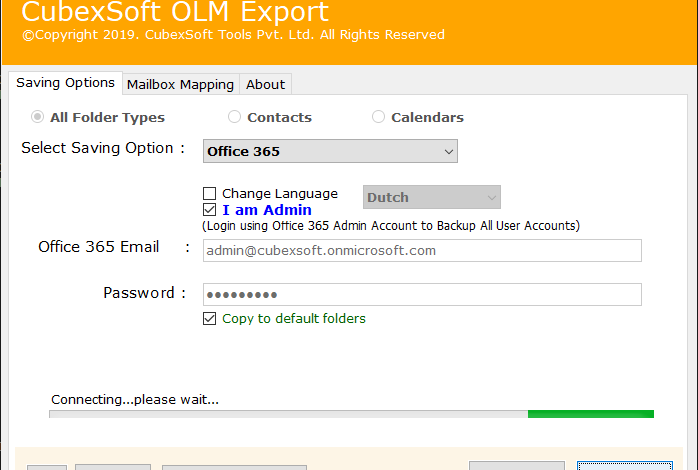 import an olm into office 365