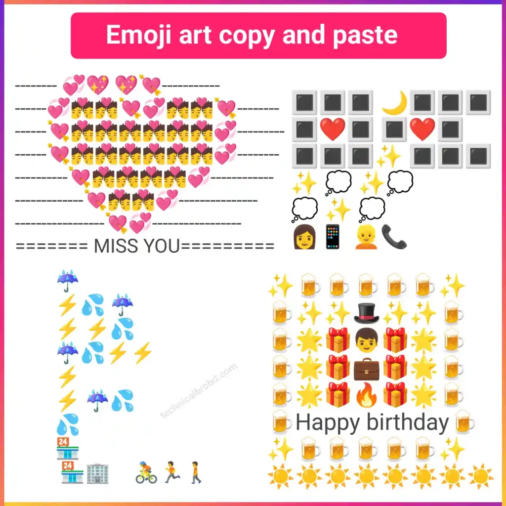 299+ Emoji Art Copy and Paste 🤡 Love emoji art 🍄, ফুল নিয়ে ক্যাপশন
