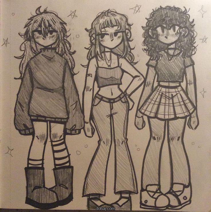 Cute Cartoon Girl Iphone Mirror Selfie Drawing