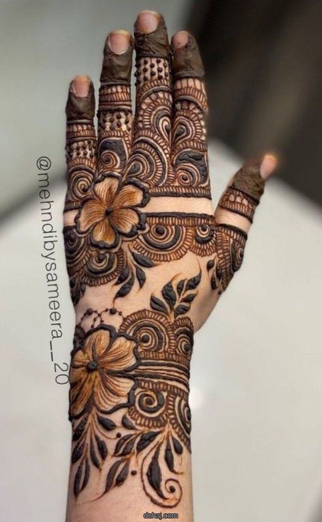 Easy Arabic Mehndi Design Front Hand