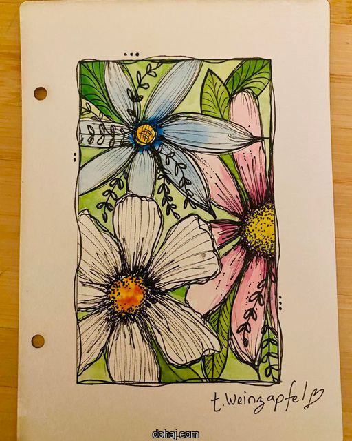 Easy Easy Flower Drawing