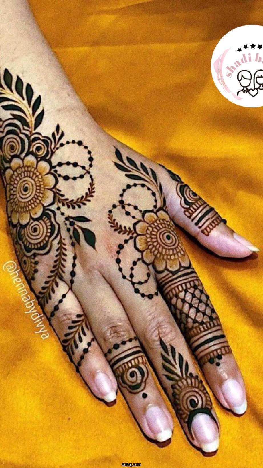 Easy Simple Finger Mehndi Design Front