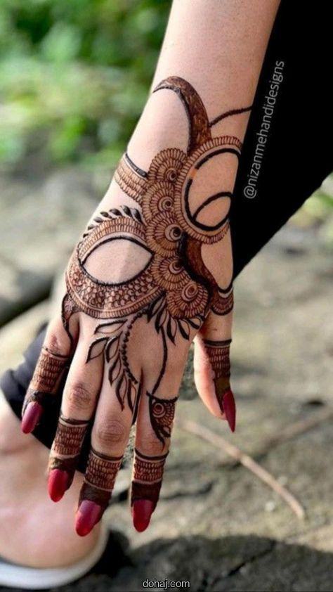 Lotus Mehndi Design Back Hand