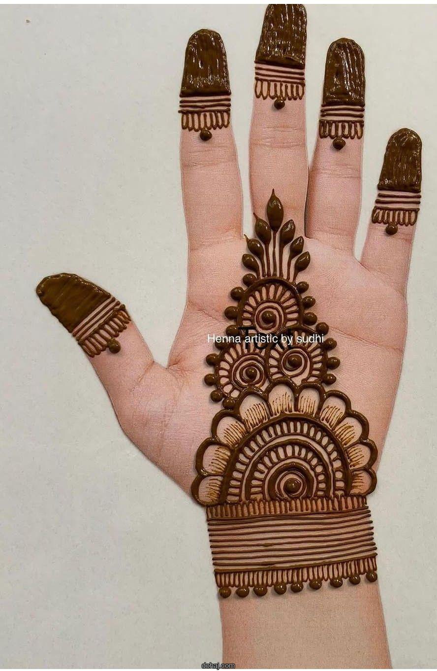 Simple Finger Mehndi Royal Front Hand Mehndi Design