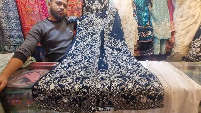 সুতি কাজ করা থ্রি পিস