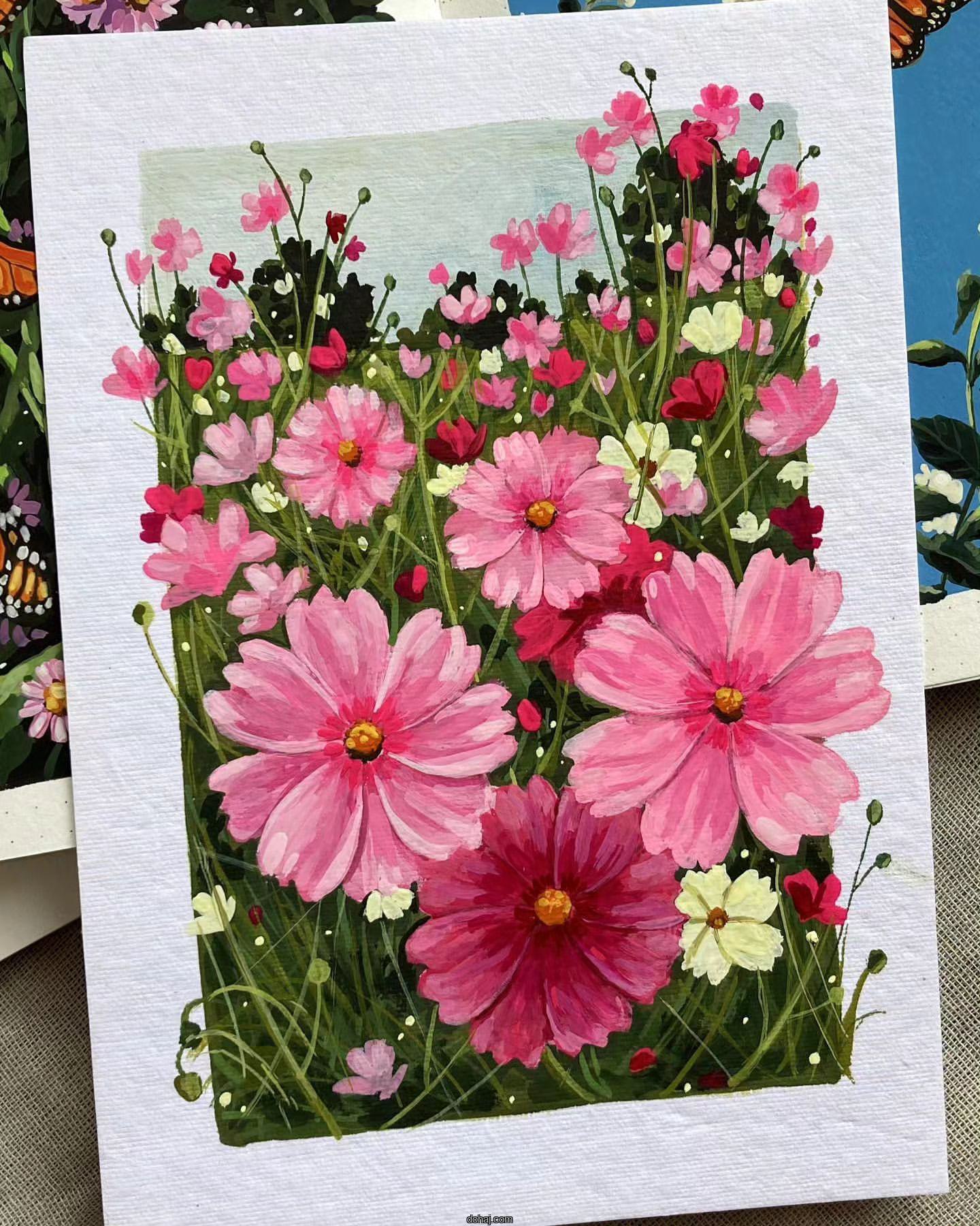 Tulip Flower Drawing With Colour