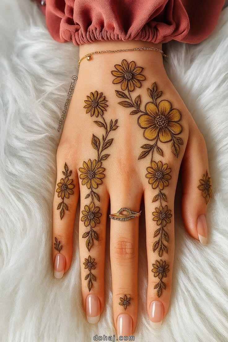 Aesthetic Flower Mehndi Design