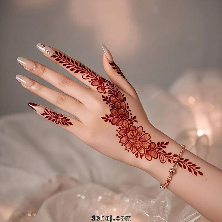 Arabic Rose Flower Flower Stylish Back Hand Mehndi Design