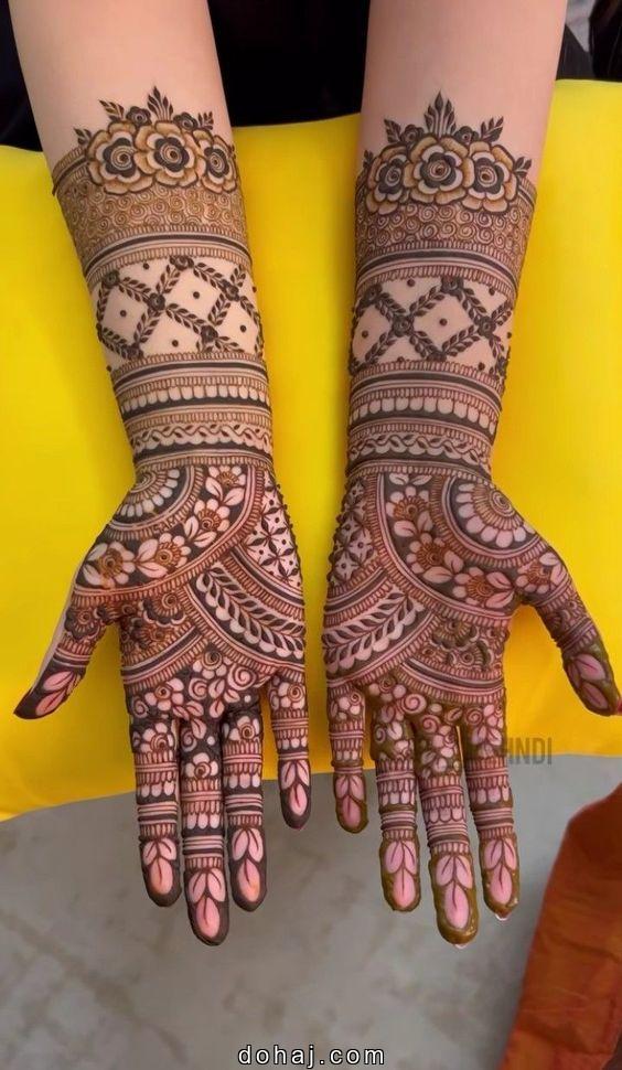 Back Full Hand Bridal Mehndi Design