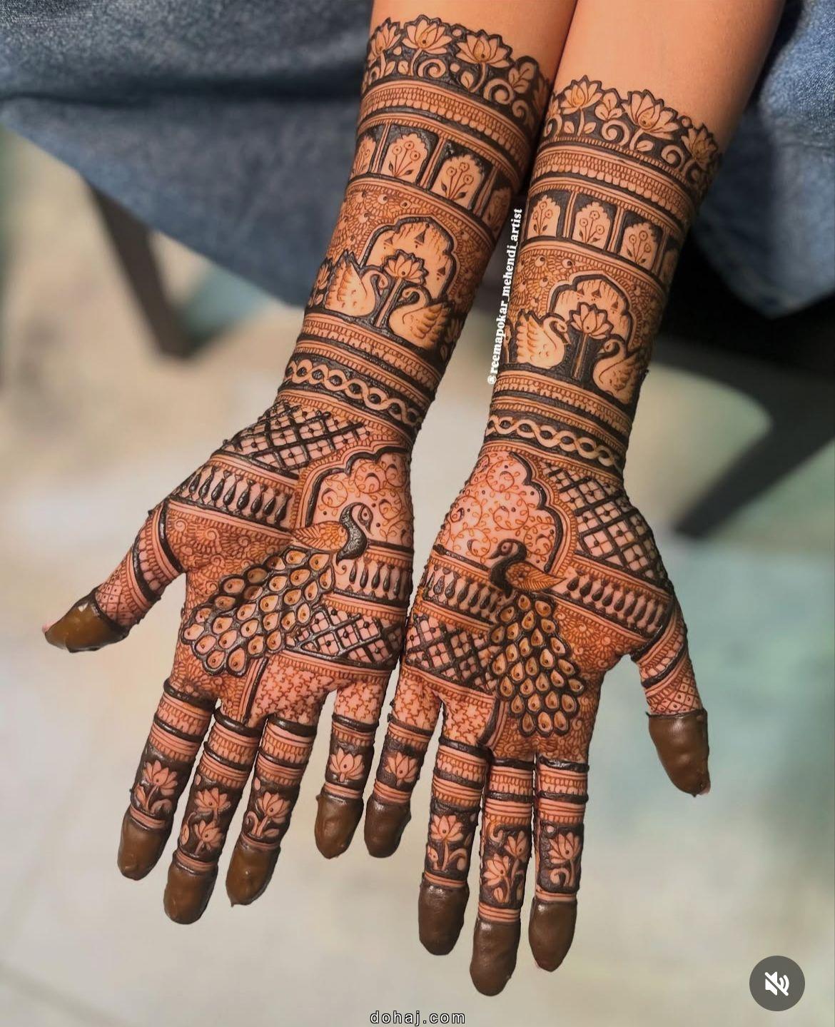 Back Hand Bridal Mehndi Design