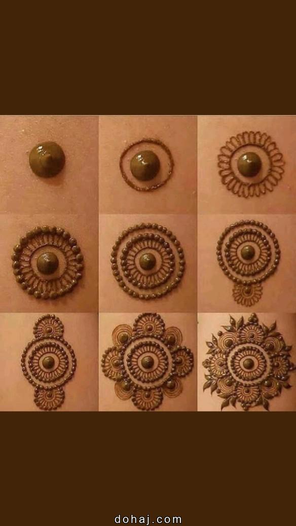 Back Hand Simple Mehndi Design Circle