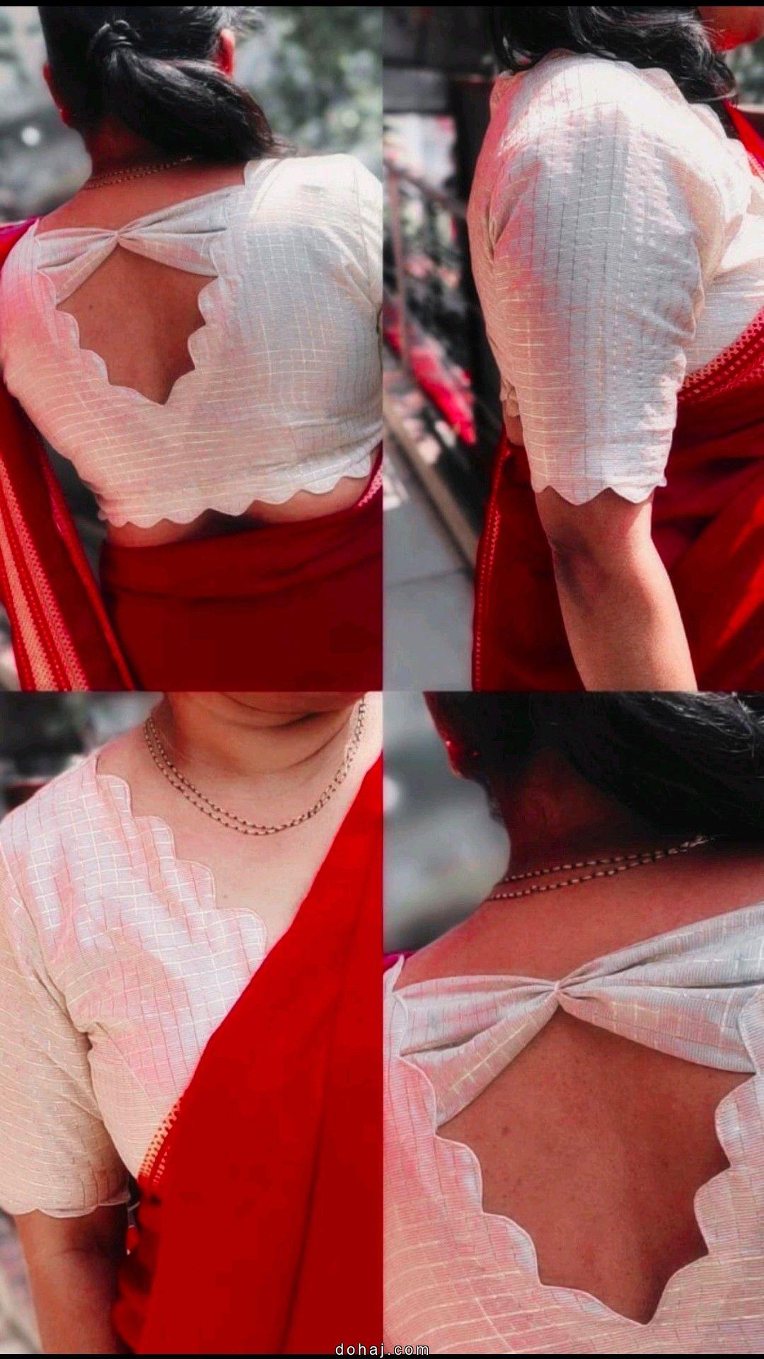 Back Neck Trendy Soft Silk Saree Blouse Designs