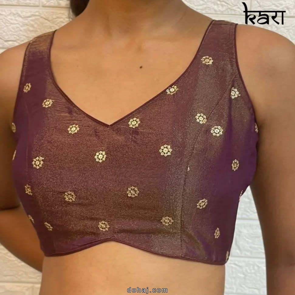 Back Side Back Side Boat Neck Blouse Designs