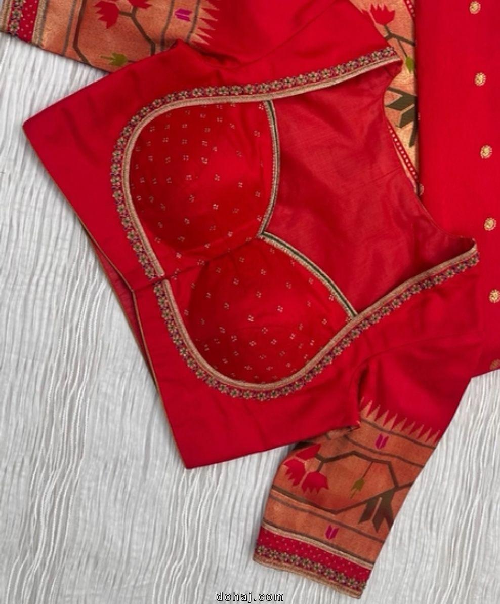 Big Border Blouse Back Neck Designs