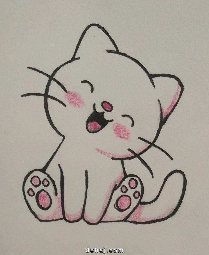 Black And White Cat Drawing