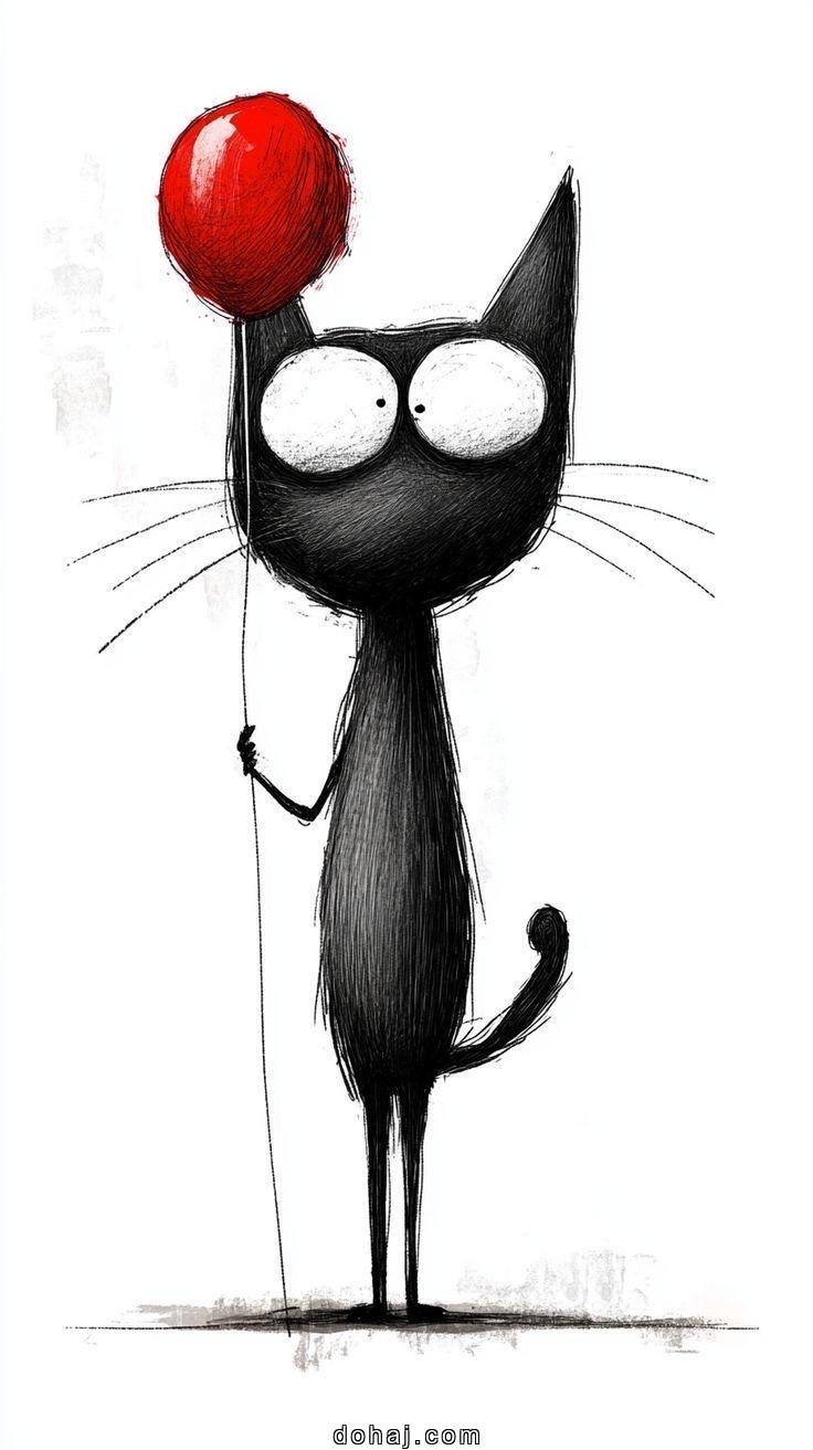Black Cat Drawing Easy