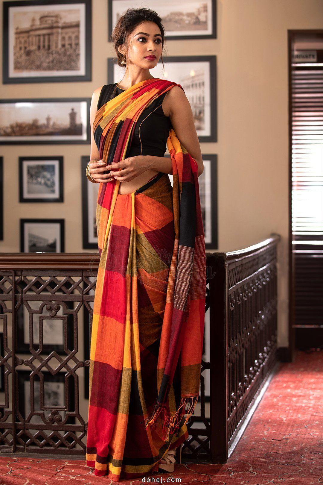 Black Cotton Sarees