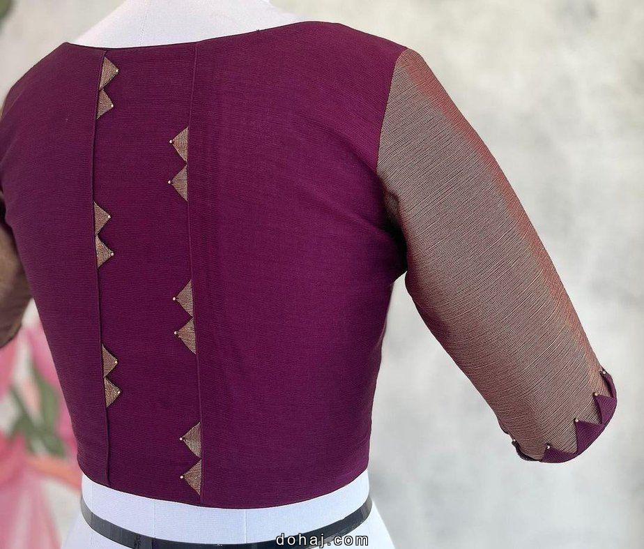 Boat Neck Backless Blouse Design