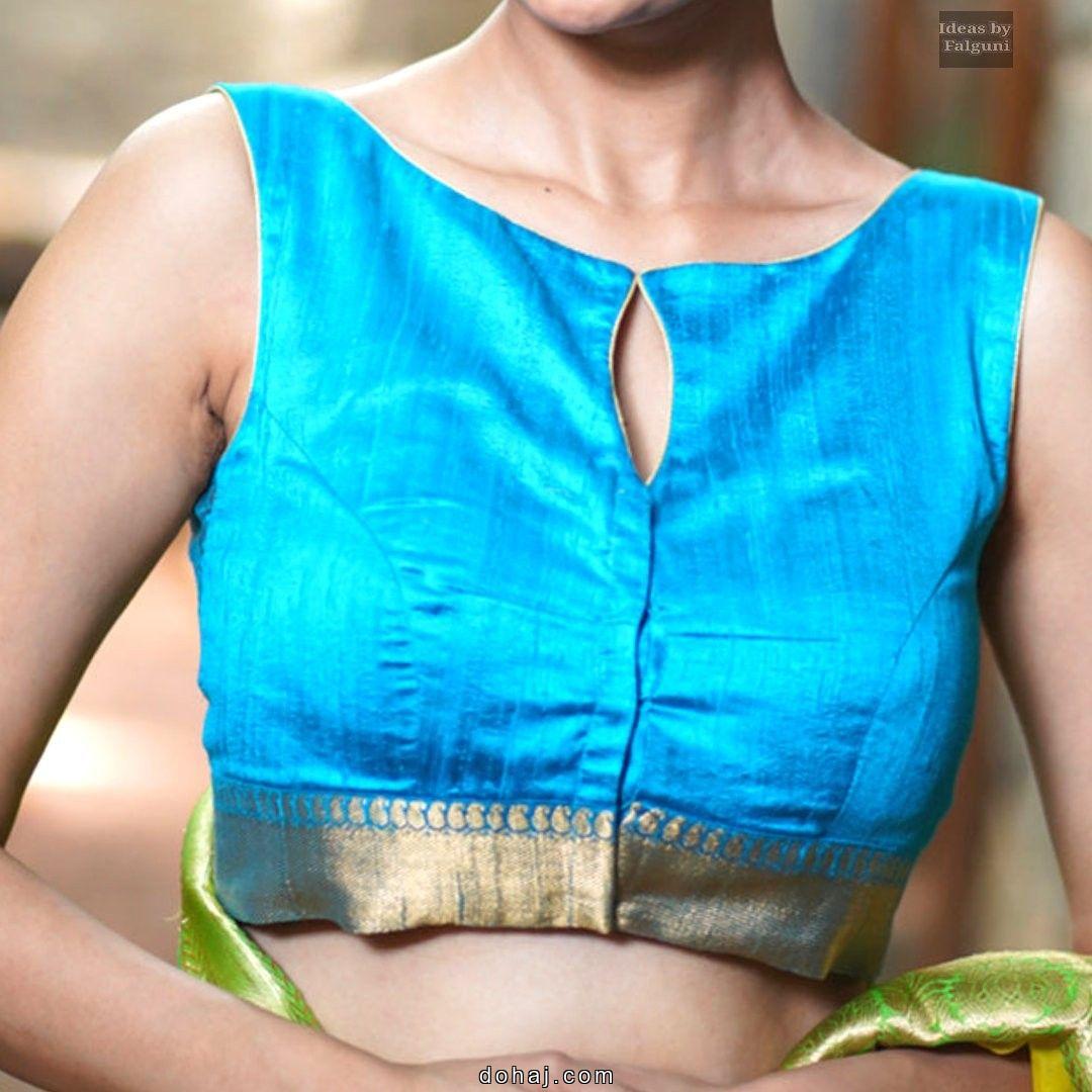 Boat Neck Blouse Designs Simple