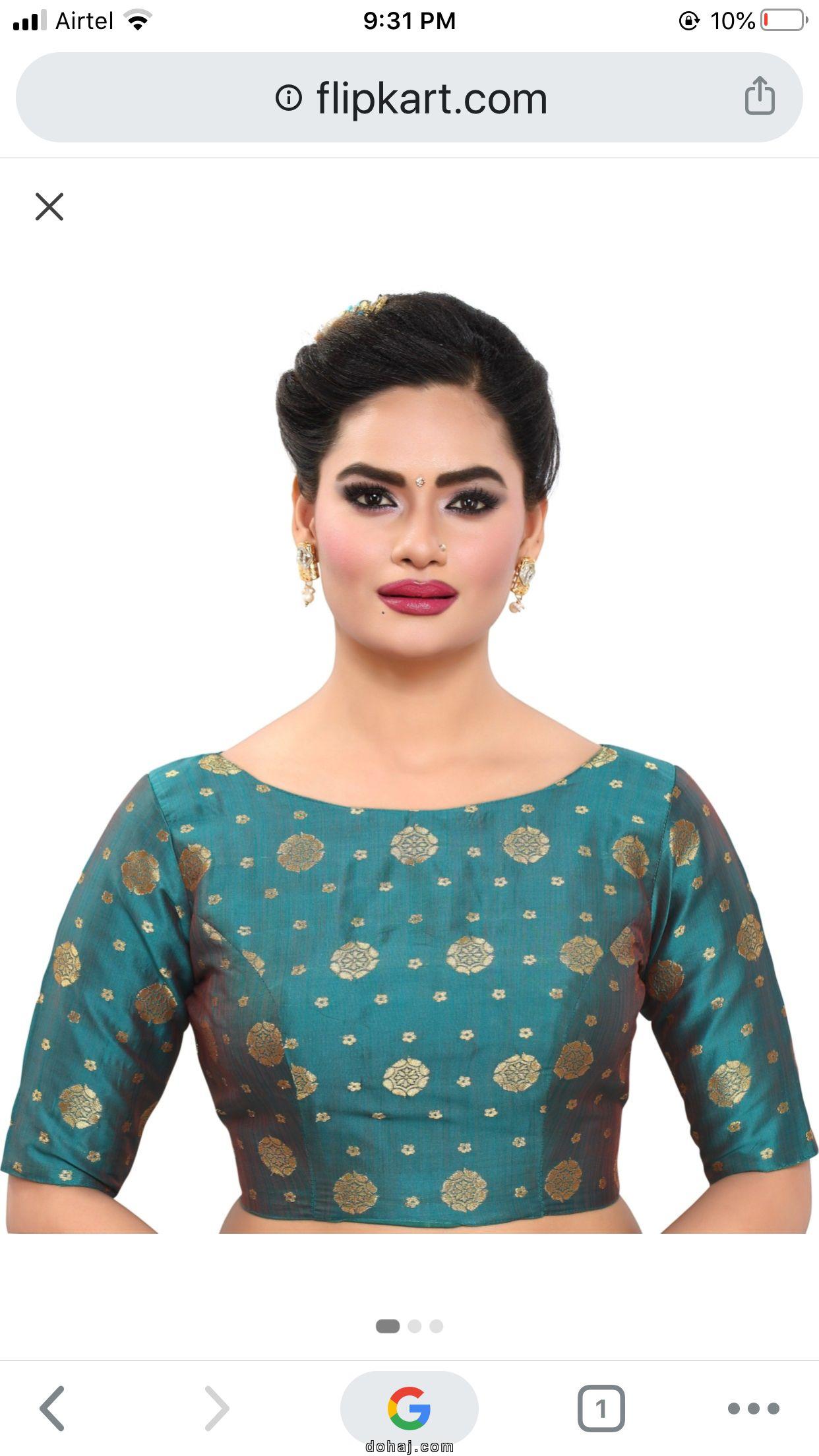 Boat Neck Blouse With Saree