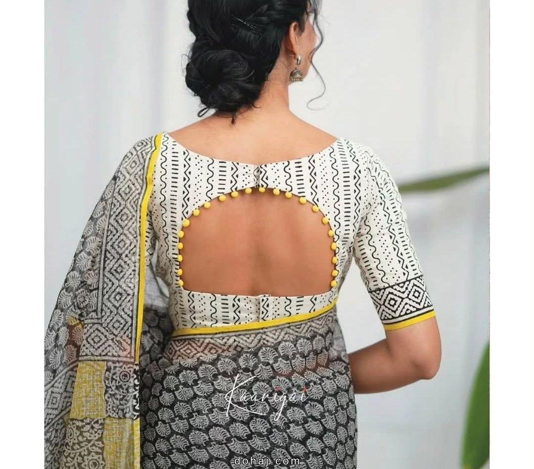 Boat Neck Boat Neck Front Blouse Design