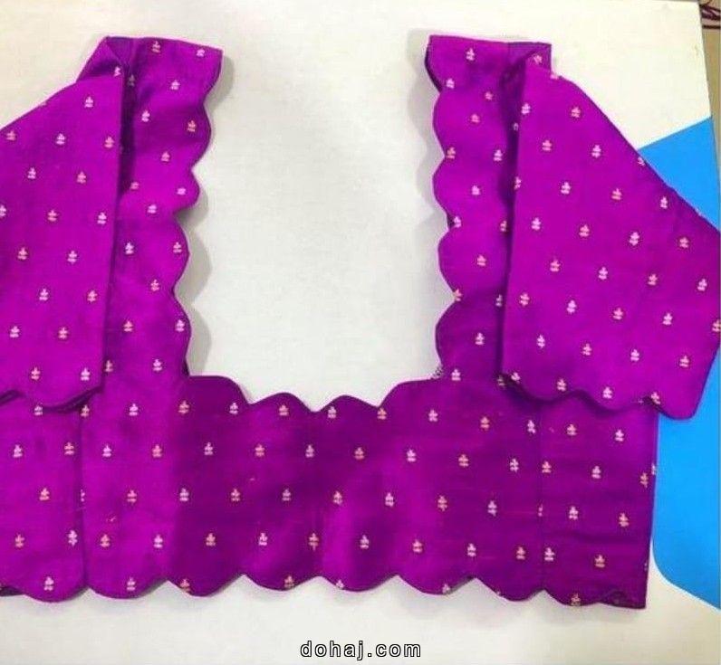 Boat Neck Crop Top Blouse Design