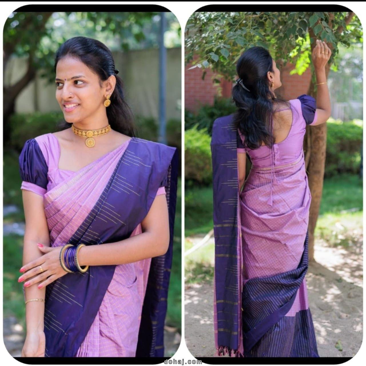 Boat Neck Latest Blouse Designs For Back