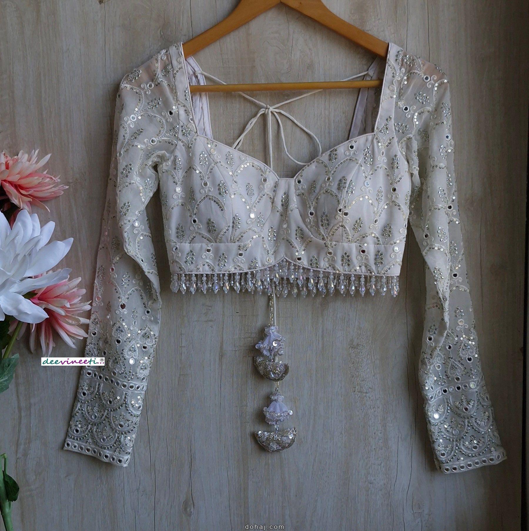 Boat Neck Silk Blouse Designs