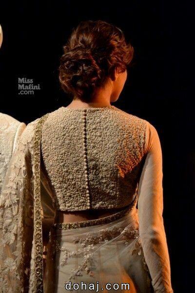 Boat Neck Silk Saree Simple Blouse Designs