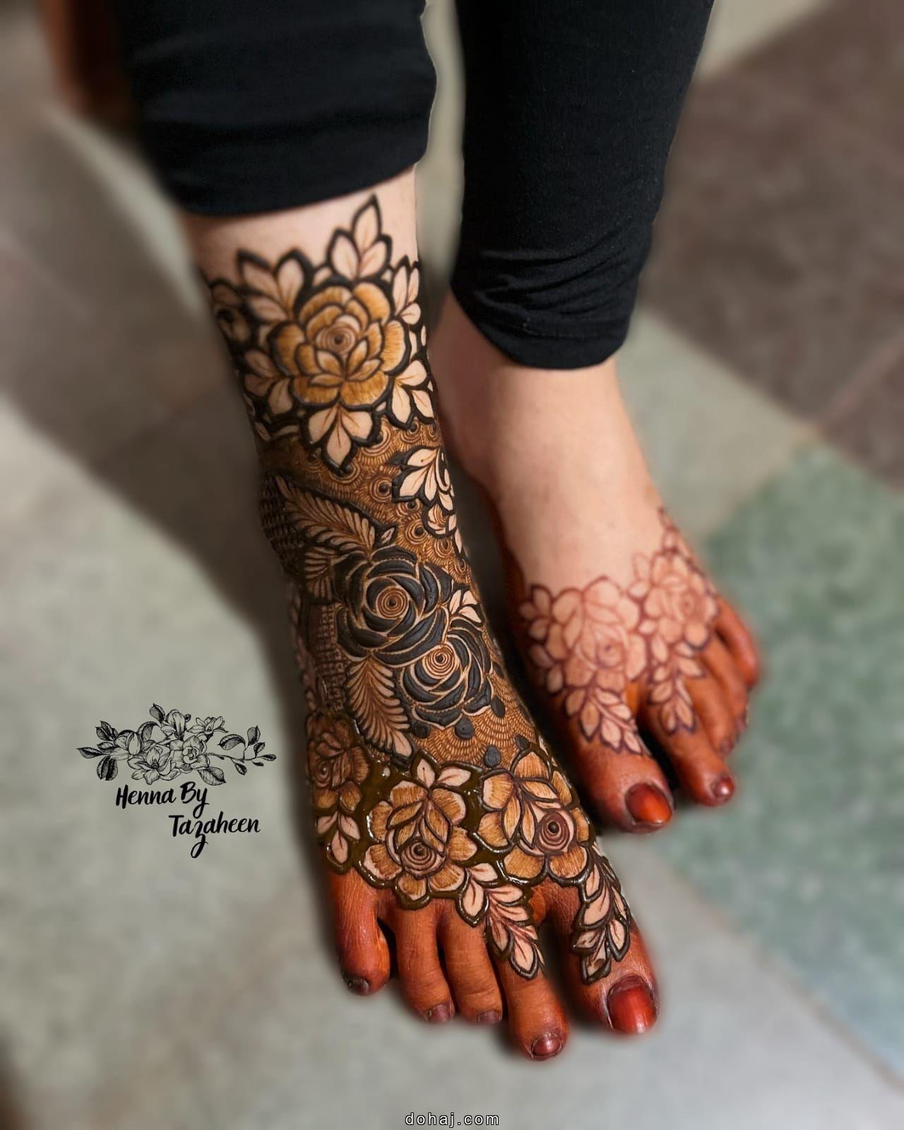 Bridal Foot Mehndi Design Simple