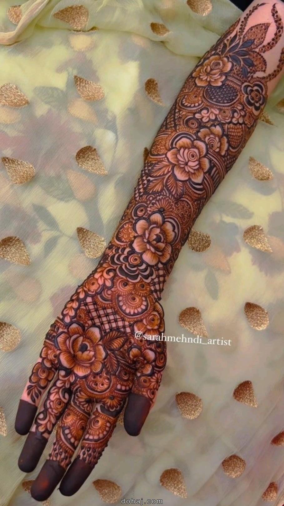 Bridal Stylish Full Hand Bridal Mehndi Design