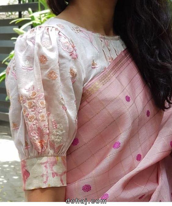 Chiffon Saree Blouse Back Neck Designs