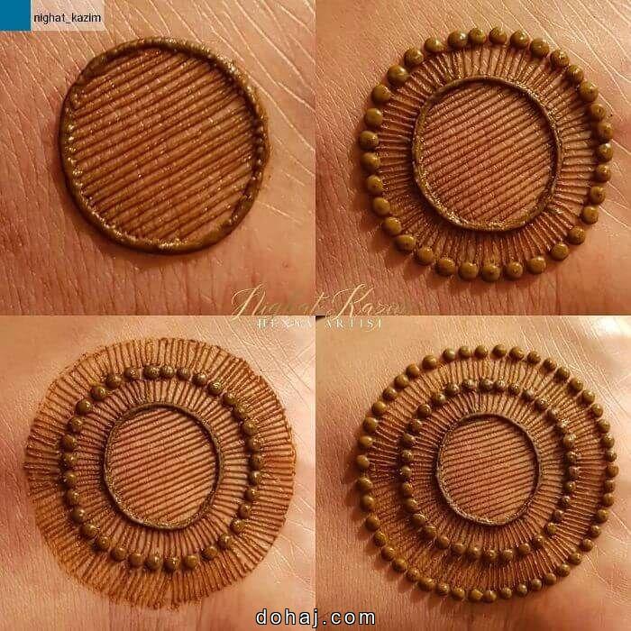 Circle Mehndi Design Back Hand