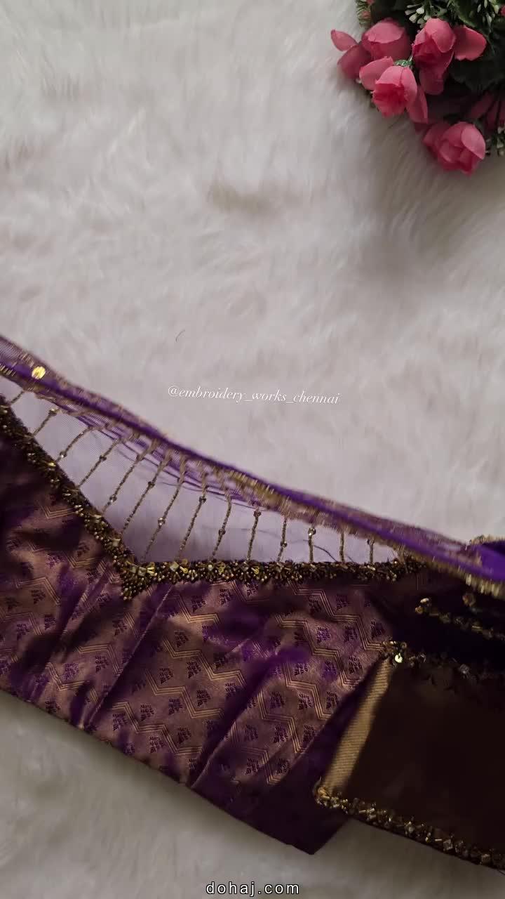 Cotton Boat Neck Blouse Designs