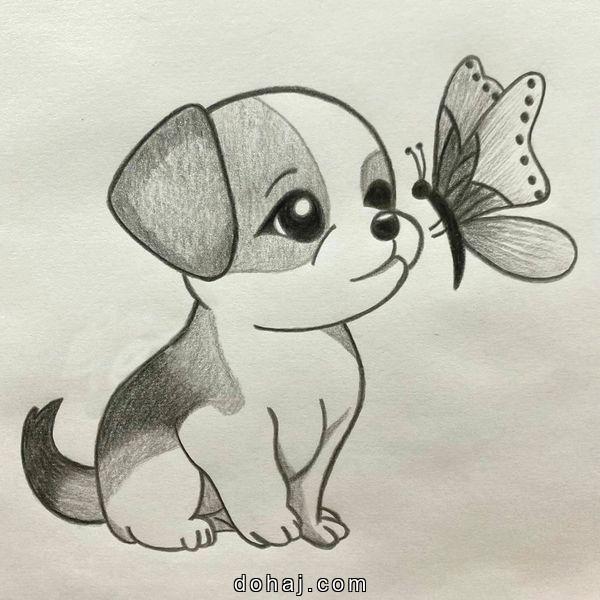 Drawing Of A Cute Dog