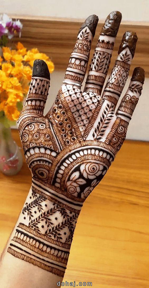 Easy Palm Mehndi Design Front Hand