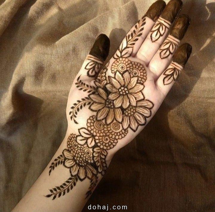 Easy Simple Flower Mehndi Design Front Hand