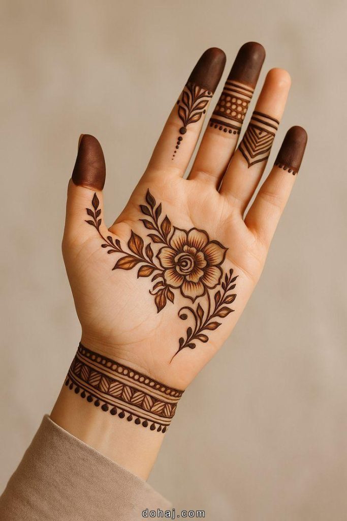 Finger Flower Mehndi Design