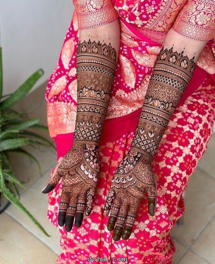 Floral Back Full Hand Bridal Mehndi Design