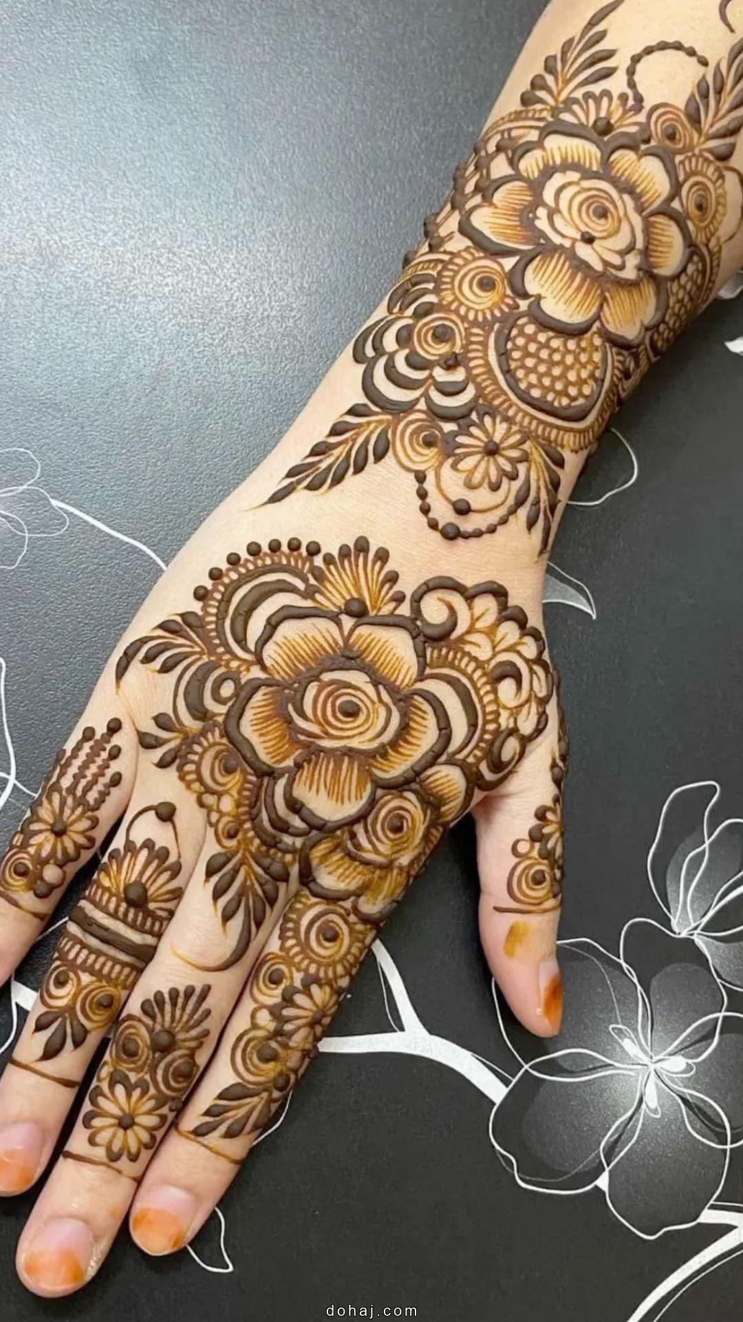 Flower Big Flower Mehndi Design