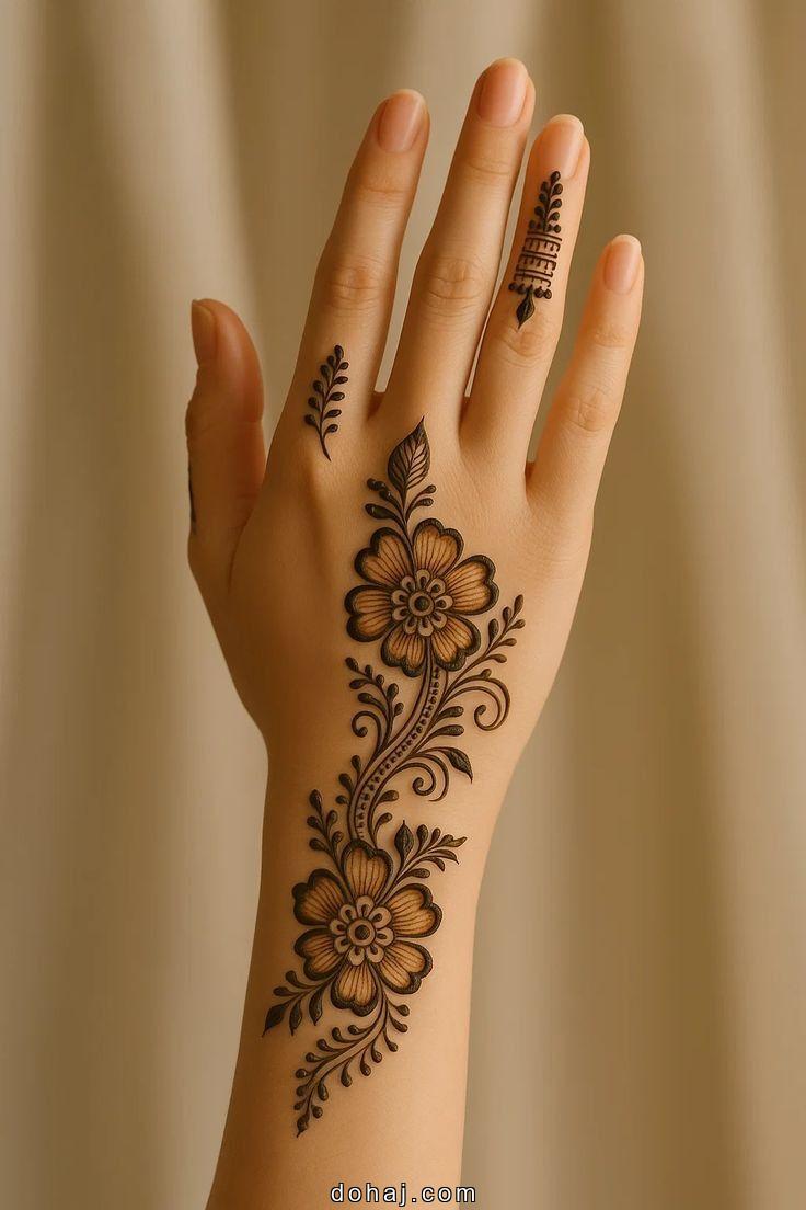 Flower Bracelet Mehndi Design