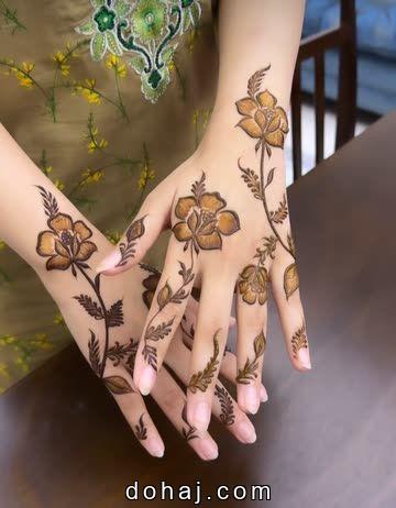 Flower Flower Mehndi Design For Back Side