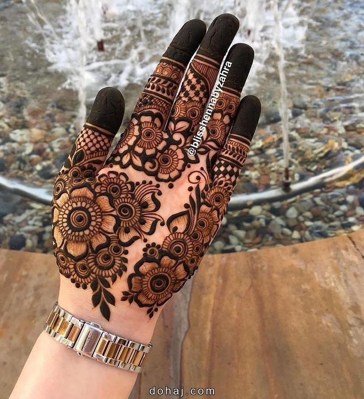 Flower Palm Flower Mehndi Design