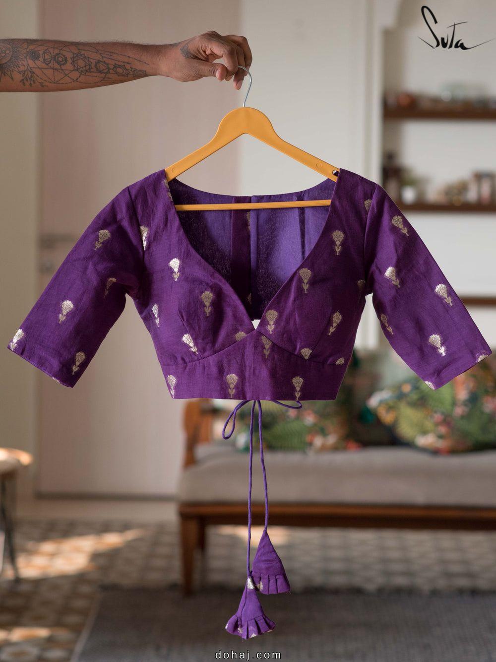 Front Boat Neck Blouse Designs