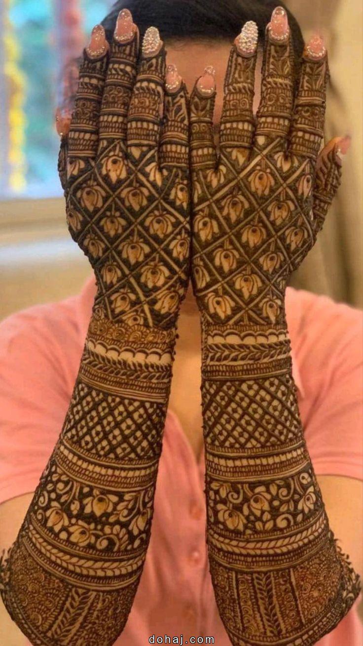 Front Full Hand Mehndi Design For Girls