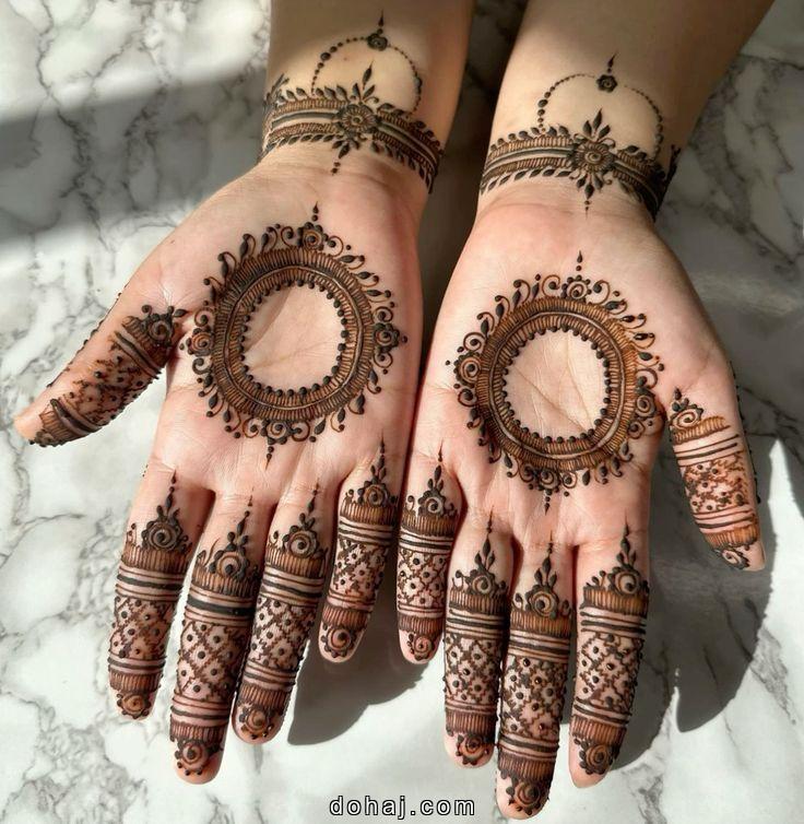 Front Hand Easy Circle Mehndi Design