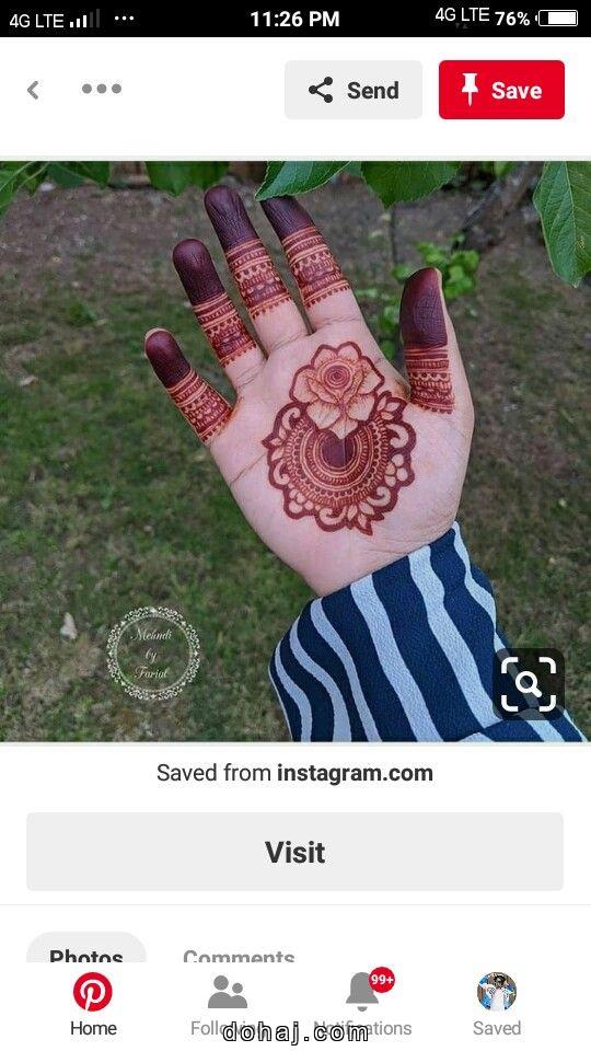 Front Hand Easy Simple Circle Mehndi Design