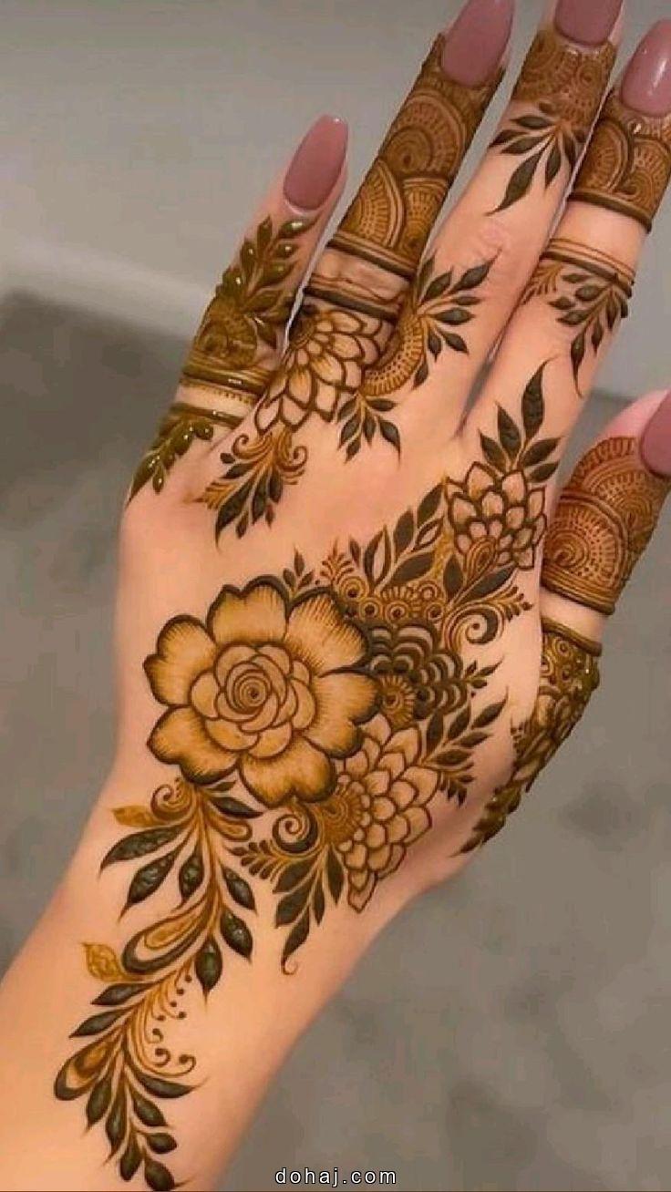 Front Hand Mehndi Design Flower