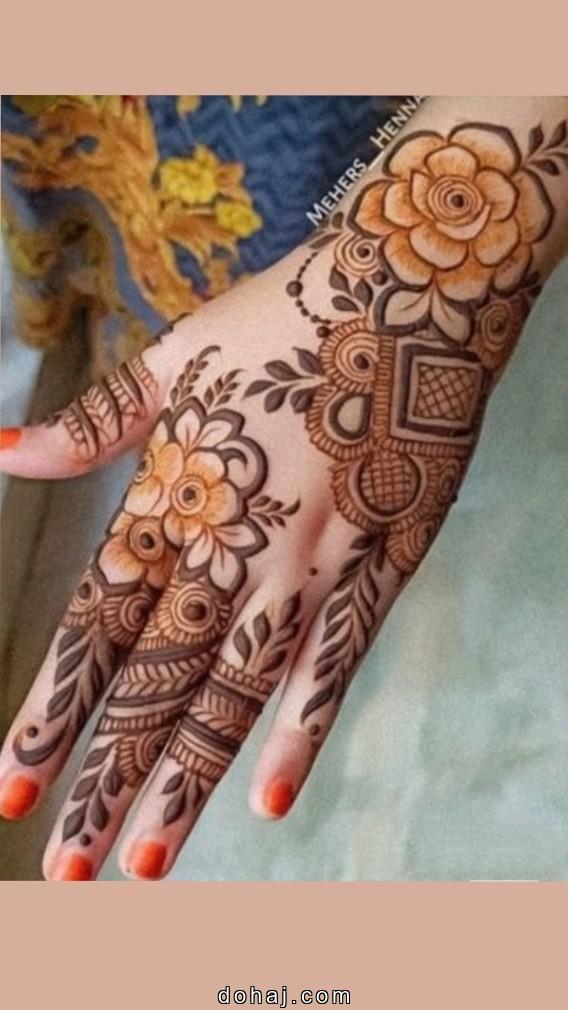 Front Hand Simple Mehndi Design Aesthetic